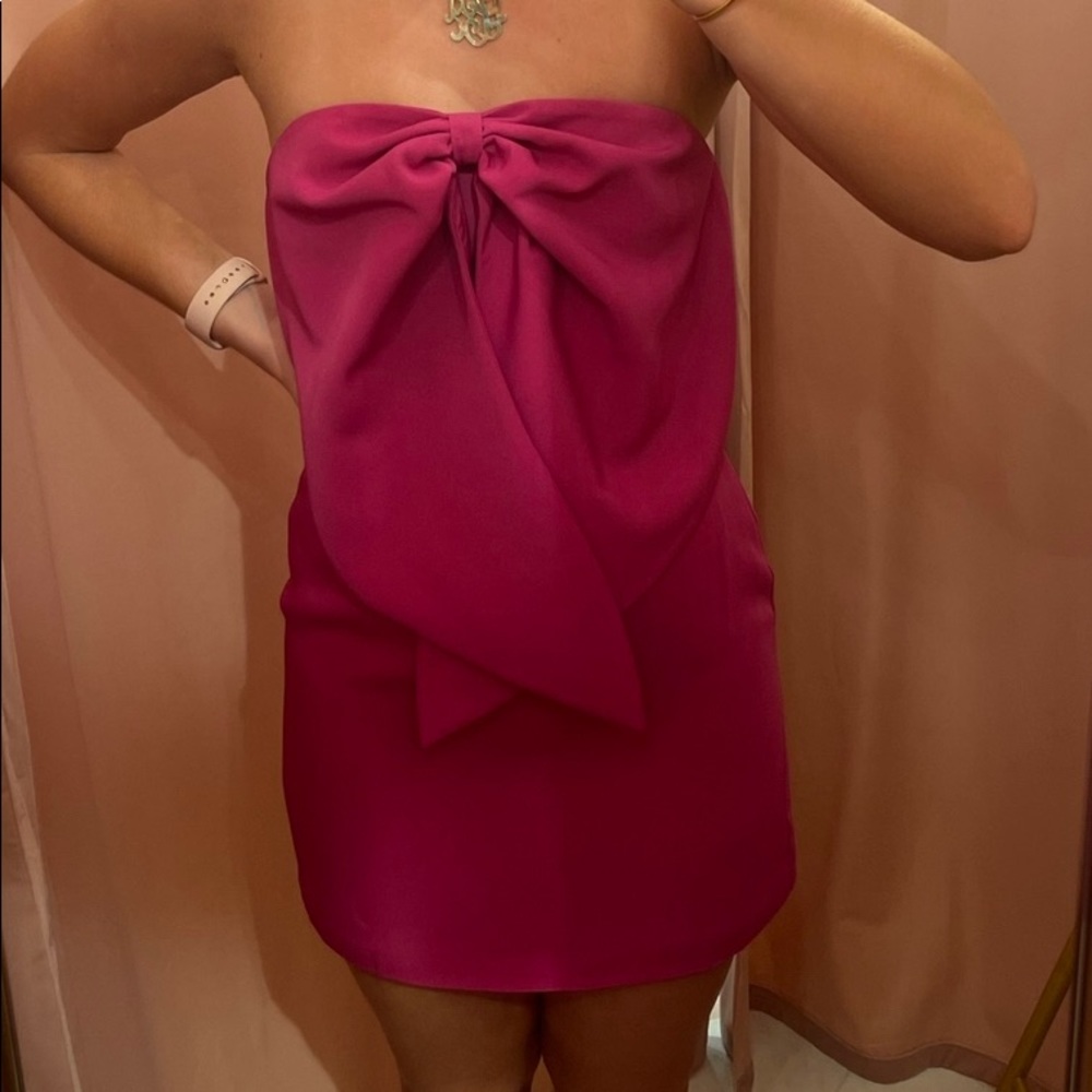Strapless Bow Mini Dress
